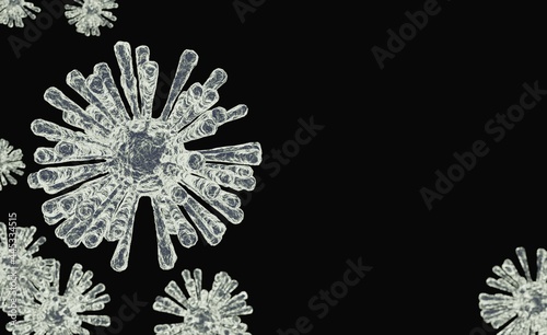 Corona Virus cell. 3D illustration. Coronavirus background.