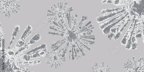 Corona Virus cell. 3D illustration. Coronavirus background.