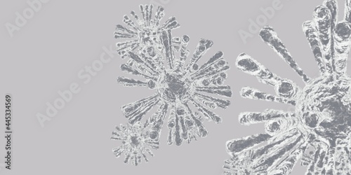Corona Virus cell. 3D illustration. Coronavirus background.