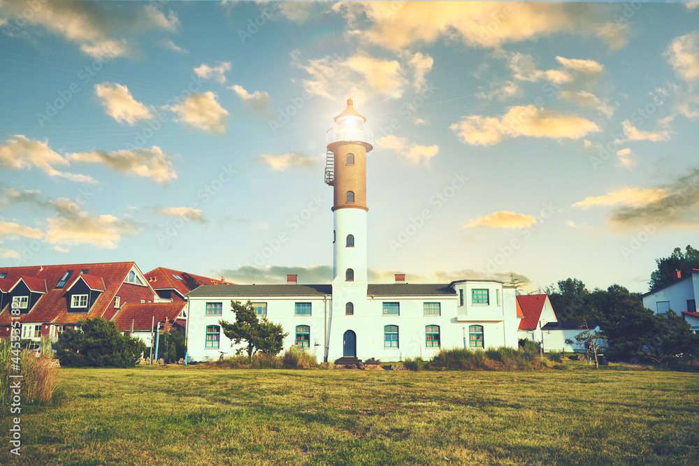 Lighthouse against dramatic sky Lighthouse against dramatic sky