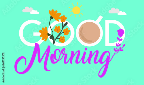 Good morning lettering decorative background