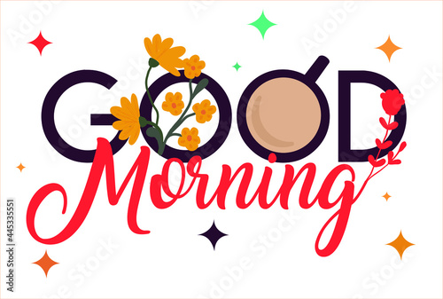 Good morning lettering decorative background