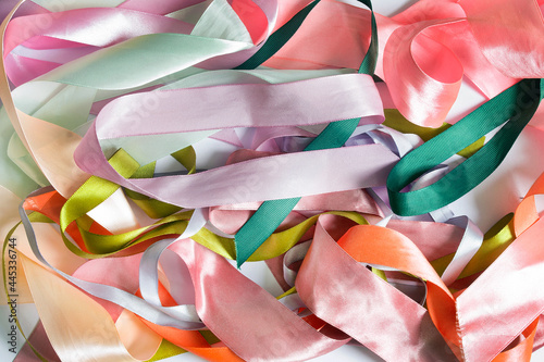 Canvastavla Colorful satin ribbons