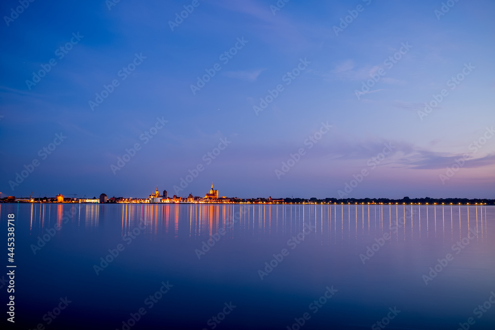 Fototapeta premium stralsund seen from altefaehr