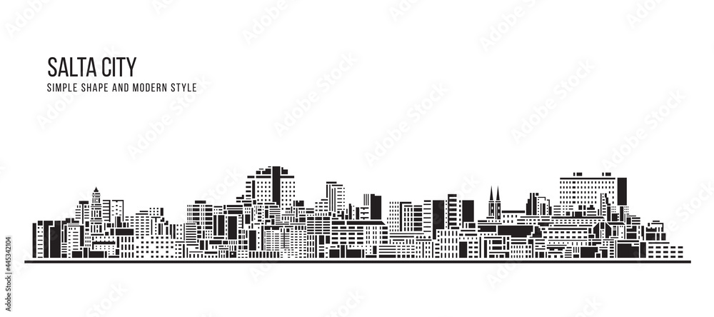 Fototapeta premium Cityscape Building Abstract Simple shape and modern style art Vector design - Salta city