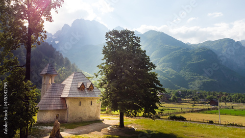 Beautiful landscape in Albania with mountains photo