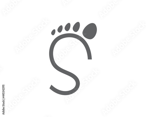 s letter footprints logo template
