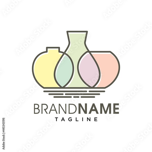 Pottery Vase Clay And Crafts Logo Design Vector Image