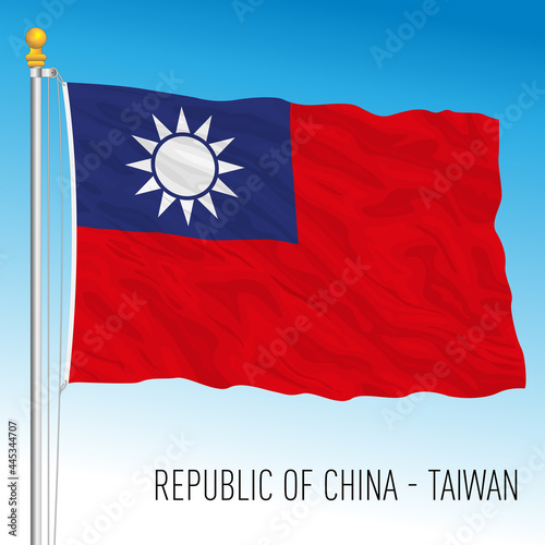 Taiwan official national flag, asiatic country, vector illustration photo