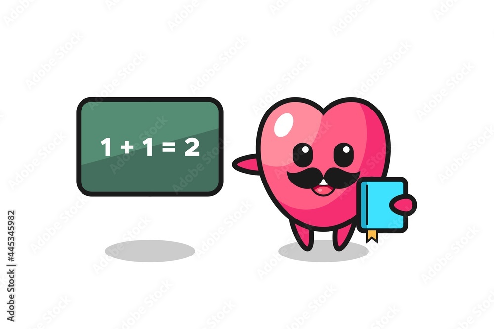 Illustration of heart symbol character as a teacher Illustration of heart symbol character as a teacher