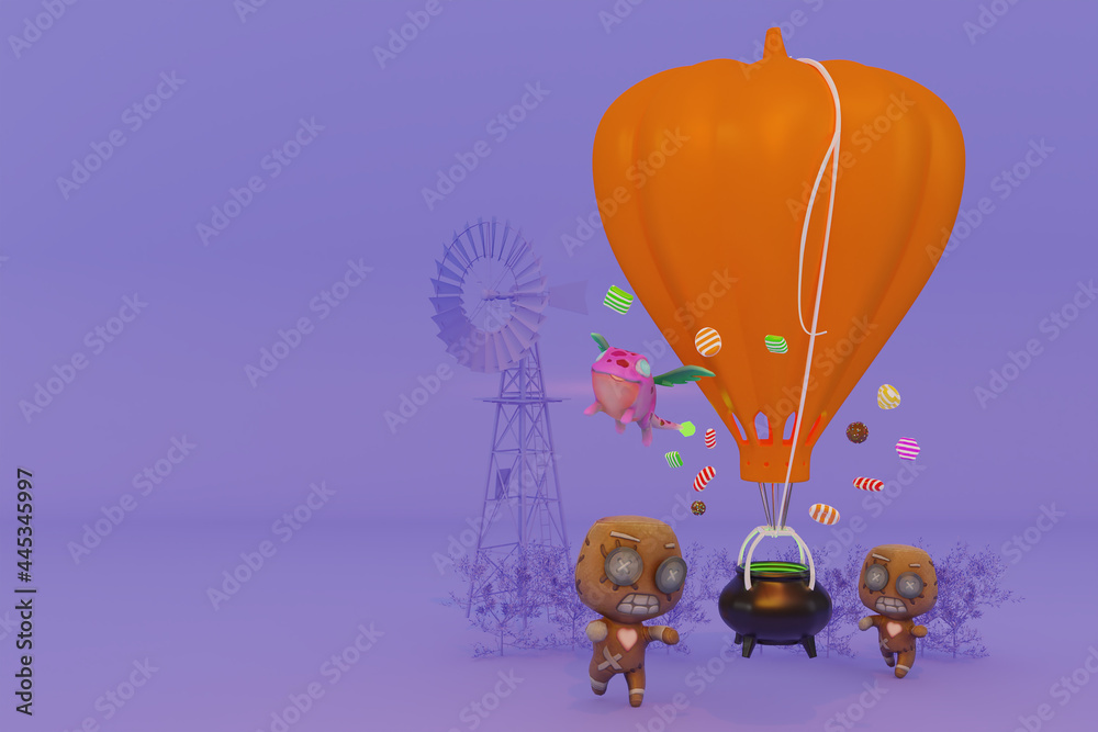 Obraz premium 3d halloween illustration concept