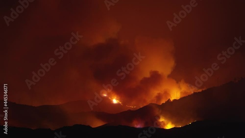 Saddleranch Fire Blaze California Wildfire Los Angeles Firemen and Fire turcks in Attendance
 photo