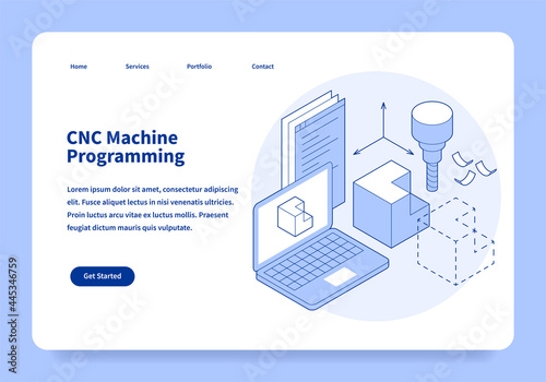 CNC Machine Programming Landing Page Concept