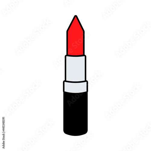 Red lipstick. Doodle style icon.