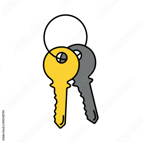 Keys. Doodle style icon.