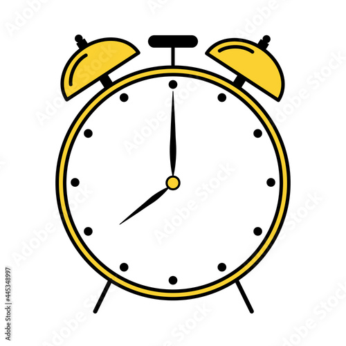 Alarm clock. Doodle style icon.