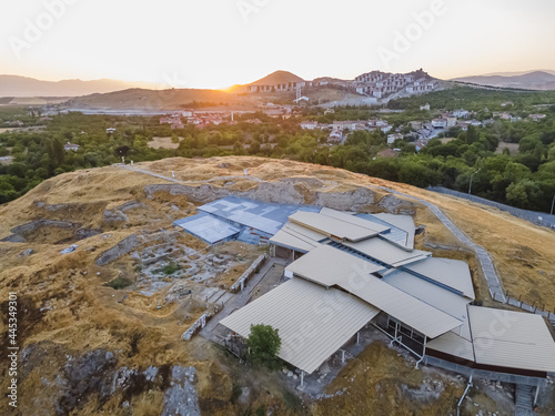 Aerial view of prehistoric sculptures in Malatya city in Turkey photo