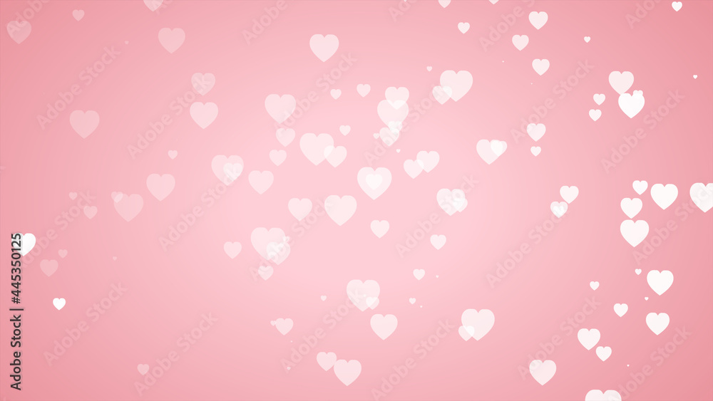Lots of floating white hearts on pink background. Lots of floating white hearts on pink background.