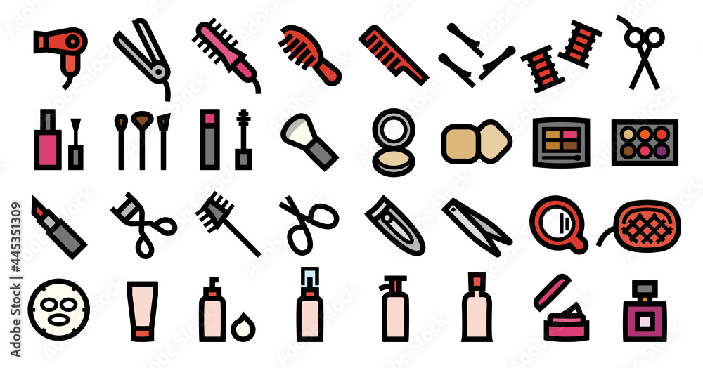 Beauty Cosmetics Icon (Bold outline Color version) Beauty Cosmetics Icon (Bold outline Color version)