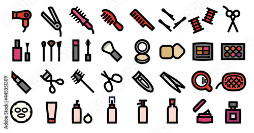 Beauty Cosmetics Icon (Bold outline Color version)