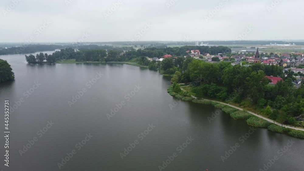 Flight over the city of Lubien Kujawski, Poland. Flight over the city of Lubien Kujawski, Poland.
