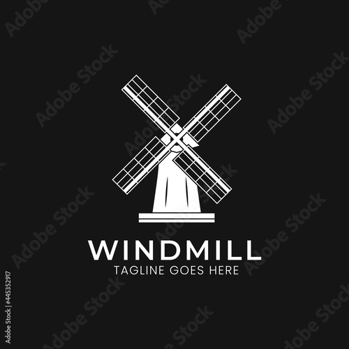 Windmill logo design template. Awesome Dutch windmill logo, perfect for various business logo needs © RAVIAN