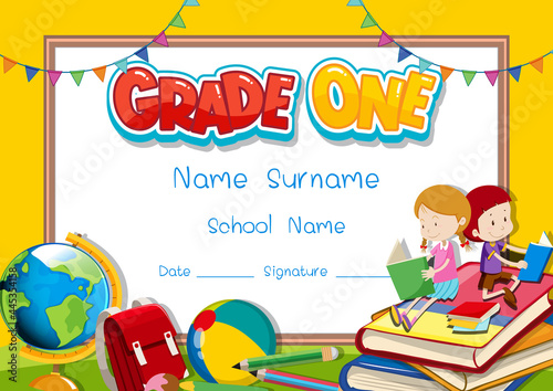 Grade one diploma or certificate template