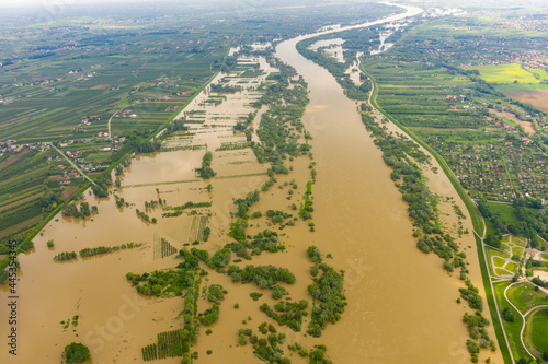 aerial view of the river