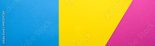 Yellow, blue and pink background, abstraction, geometric shapes.