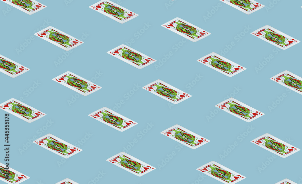 Isometric pattern with playing cards
