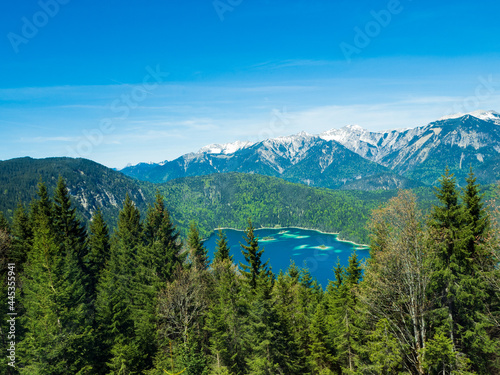 View of a mountain alpine lake, Bavaria