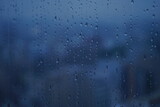 rain drops on window, landscape in a rainy window - 雨の景色 梅雨
