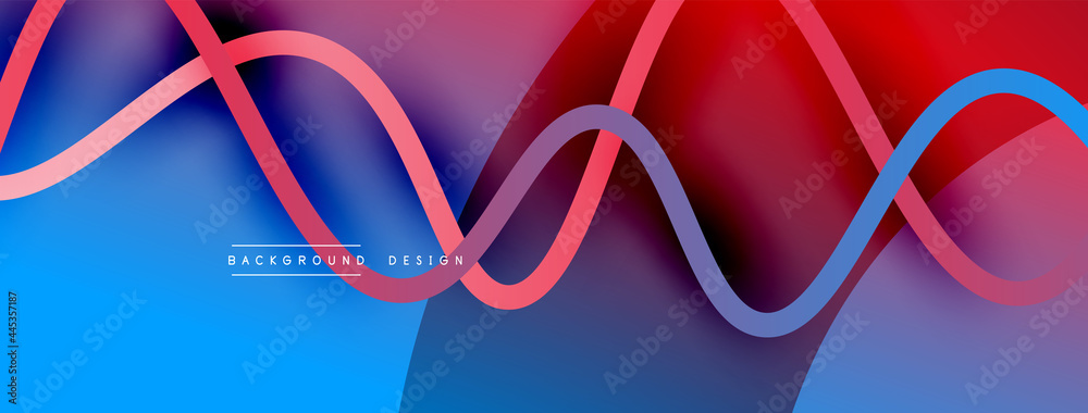 Abstract gradient background with wave line with shadow effect. Geometric composition. 3D shadow effects and fluid gradients Abstract gradient background with wave line with shadow effect. Geometric composition. 3D shadow effects and fluid gradients