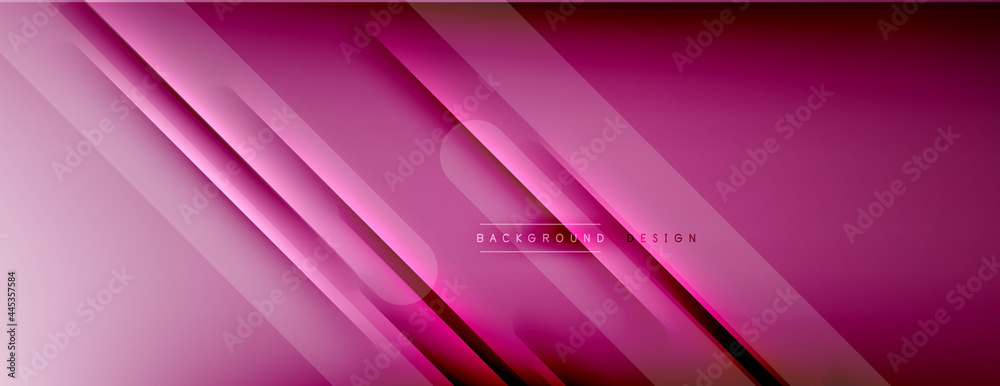 Abstract background - lines composition created with lights and shadows. Technology or business digital template. Trendy simple fluid color gradient abstract background with dynamic