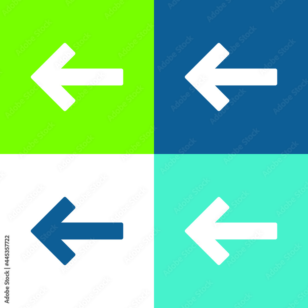 Back Left Arrow Flat four color minimal icon set Back Left Arrow Flat four color minimal icon set