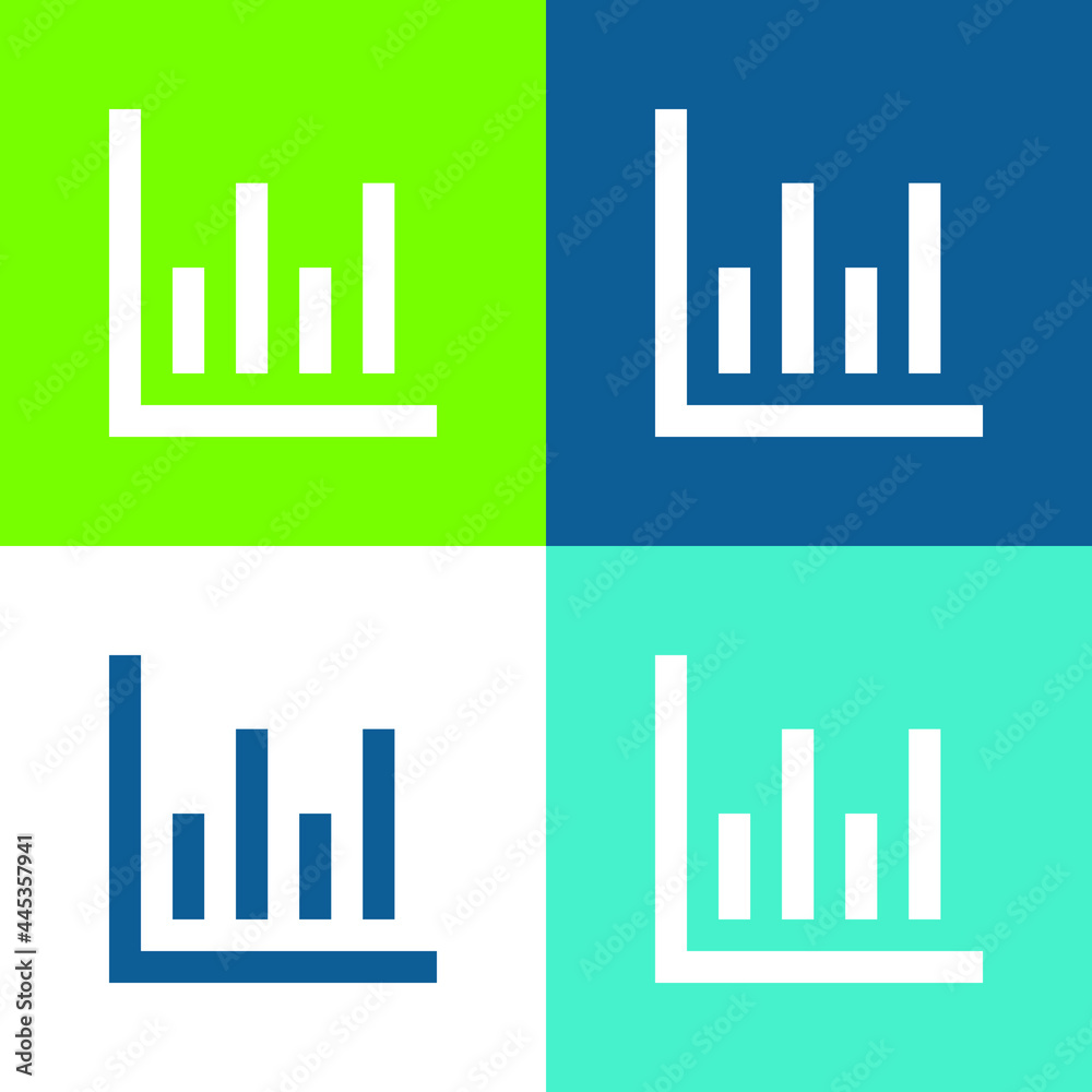 Bar Chart Flat four color minimal icon set Bar Chart Flat four color minimal icon set