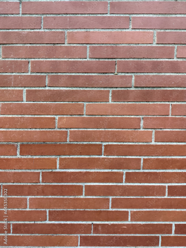 Obraz premium Flat front view. Brick texture wall. Brown brick