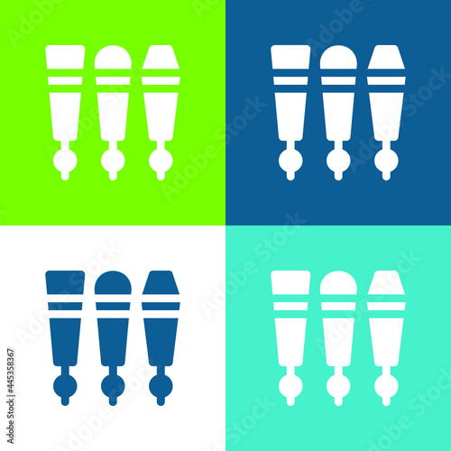 Beer Tap Flat four color minimal icon set