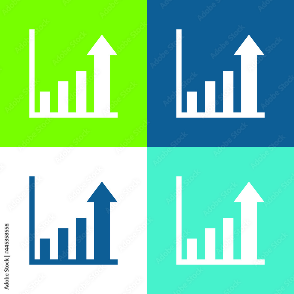 Bar Chart Flat four color minimal icon set Bar Chart Flat four color minimal icon set