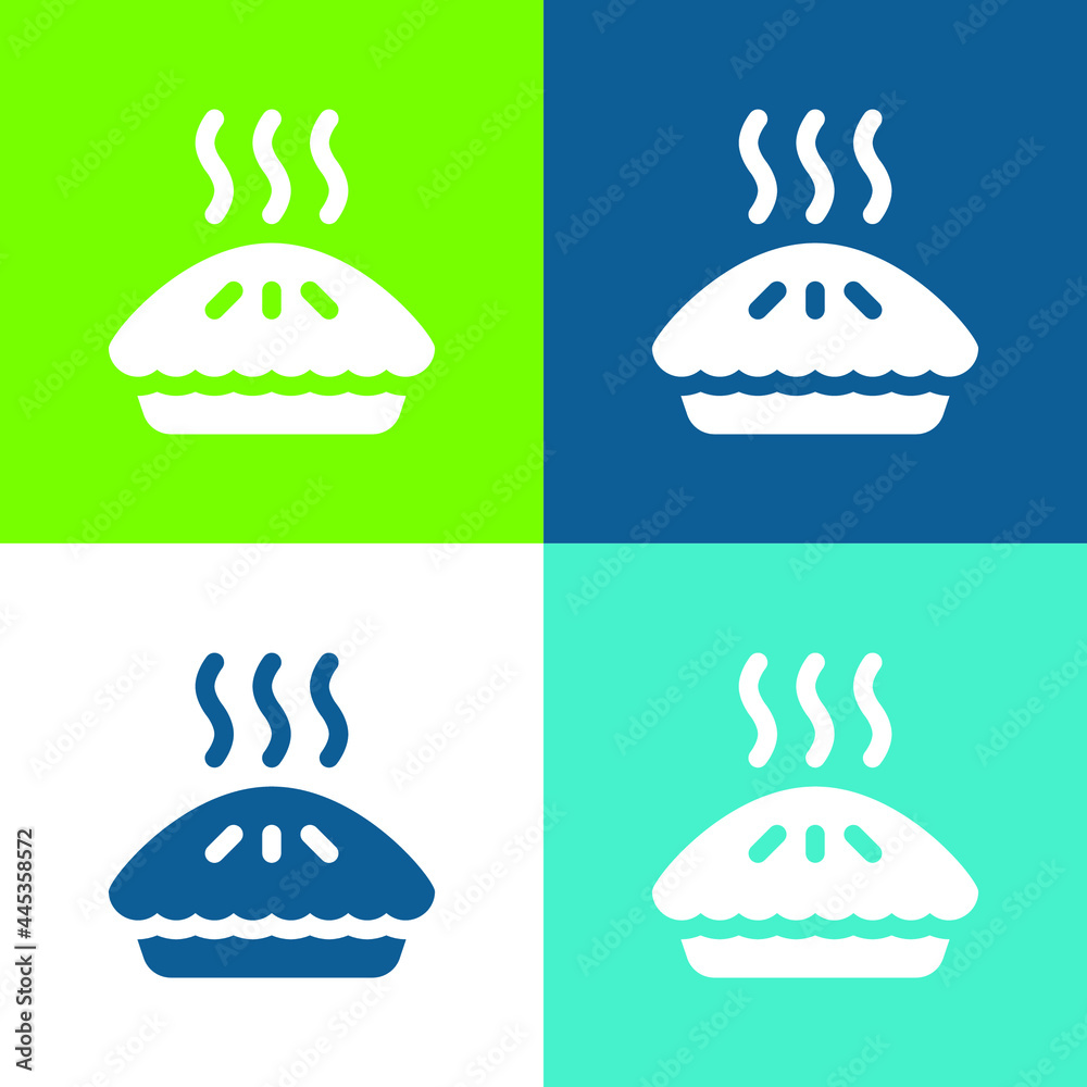 Apple Pie Flat four color minimal icon set Apple Pie Flat four color minimal icon set