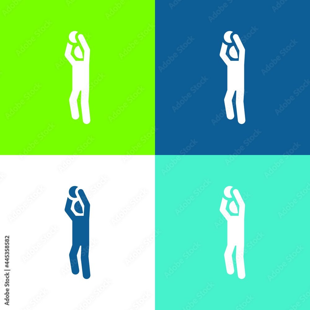 Obraz premium Basketball Player Flat four color minimal icon set