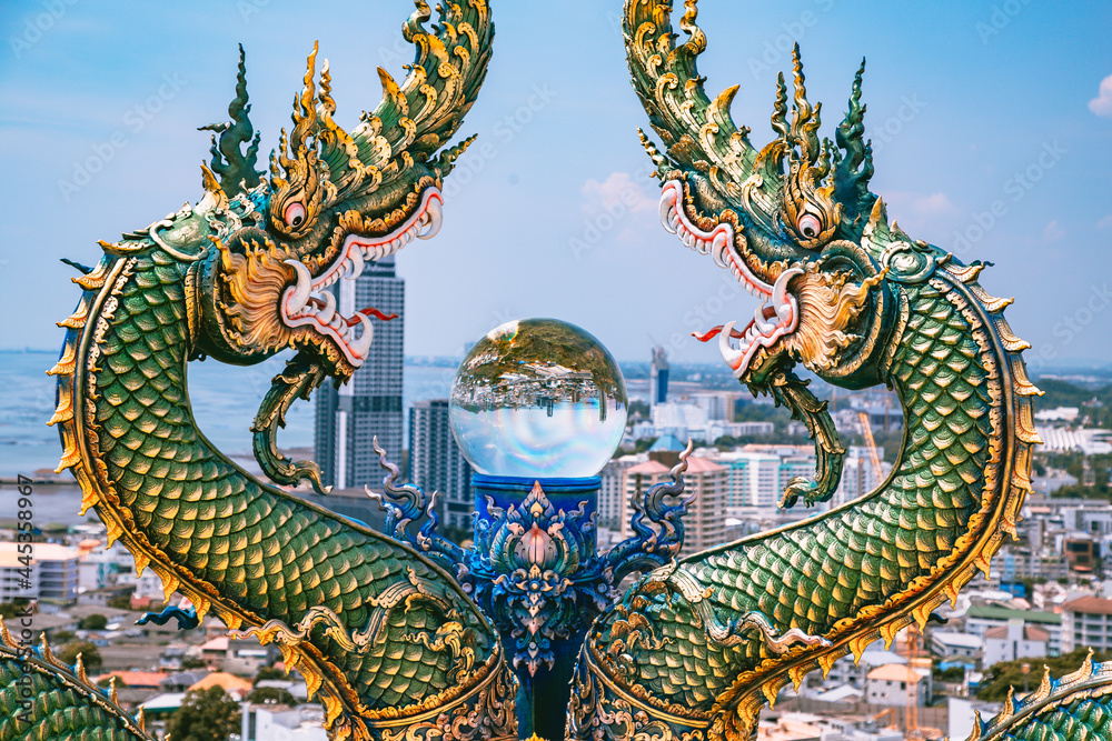 Fototapeta premium Wat Khao Phra Khru viewpoint in ChonBuri, Thailand