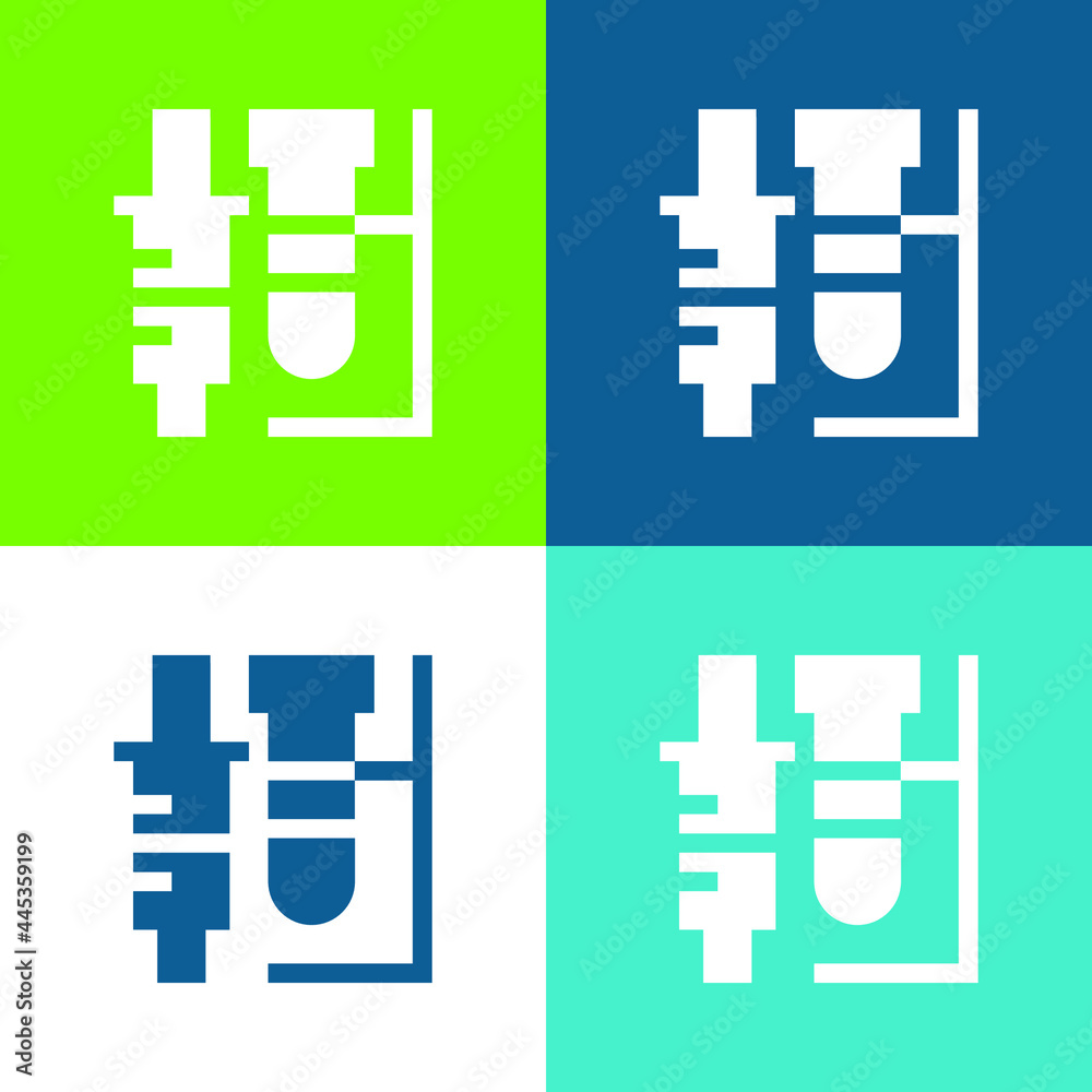 Obraz premium Analysis Flat four color minimal icon set