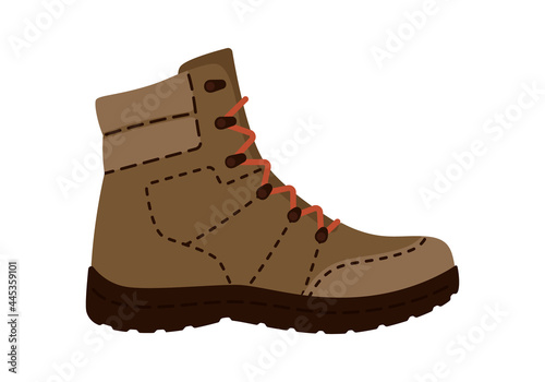 mountain shoes boot isolated icon style, vector hiking boot, Mountain shoesvector illustration photo