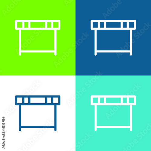 Athletism Hurdle Flat four color minimal icon set