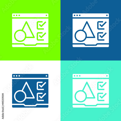 Brief Flat four color minimal icon set