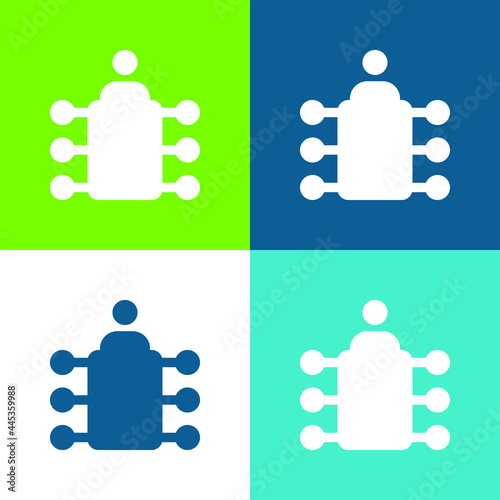 Board Flat four color minimal icon set