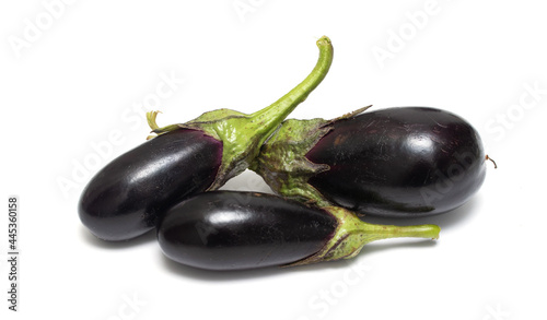 Zucchini eggplant isolated on white background.