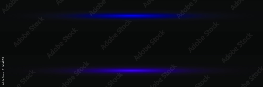 Abstract neon blue and red lights lines on black background vector illustration. Easy replace use to any image.