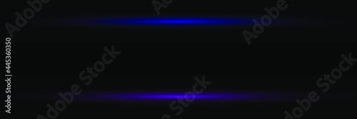 Abstract neon blue and red lights lines on black background vector illustration. Easy replace use to any image.